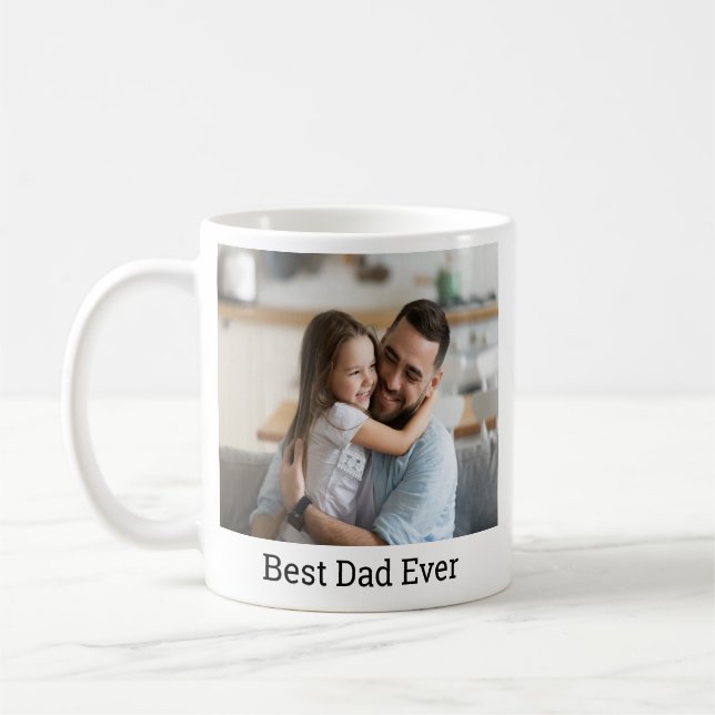 élégant Meilleur papa Jamais Photo Café Mug (Gauche)