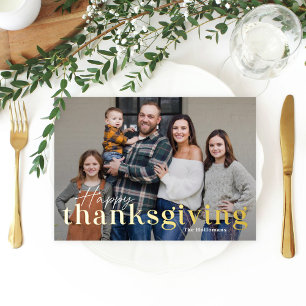 Élégant Mélange Foil Thanksgiving Carte photo
