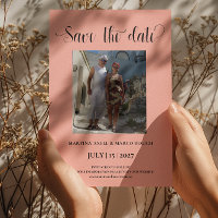 Elegant Melon Foto Save the Date Einladung