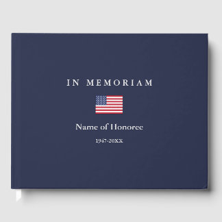 Elégant Mémorial États-Unis Drapeau Livre d'invité
