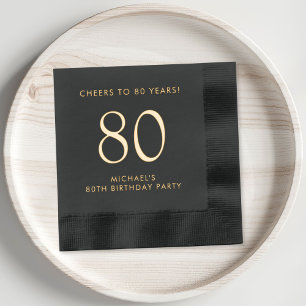Elegant Mens 80. Geburtstagsparty Servietten Mit Folie