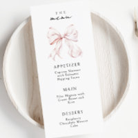 Élégant menu Bow rose