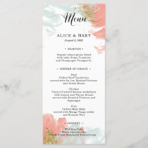Elégant menu de mariage