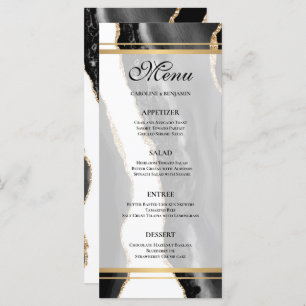 Élégant menu de Mariage d'agate