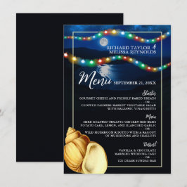 Elégant menu de mariage de plage sur la Lune
