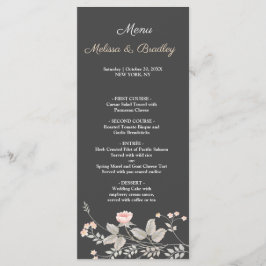 Élégant menu de mariage floral aquarelle chic