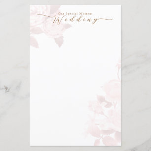 Élégant Menu de Mariage Rose Chic Vierge