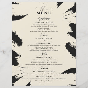Elégant menu de mariage Trois Entree Bone Black