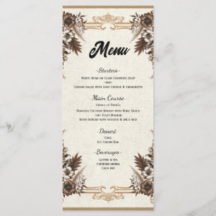 Elégant menu de Mariage Vintage bohème Floral