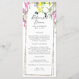 Élégant menu de répétition Fleur sauvage coloré