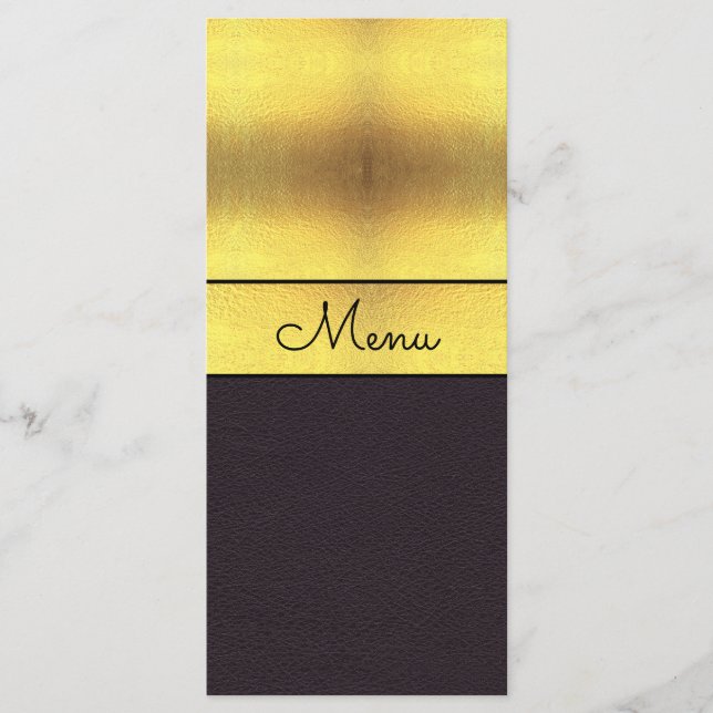 Elégant menu Gold & Black Mariage (Devant)