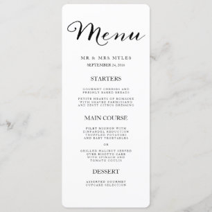 Élégant menu Mariage Black Stripes