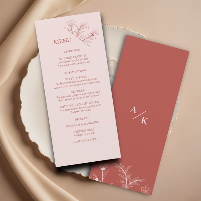 Élégant menu Mariage de Boho Floral (Créateur téléchargé)