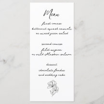 Élégant menu Mariage de script moderne