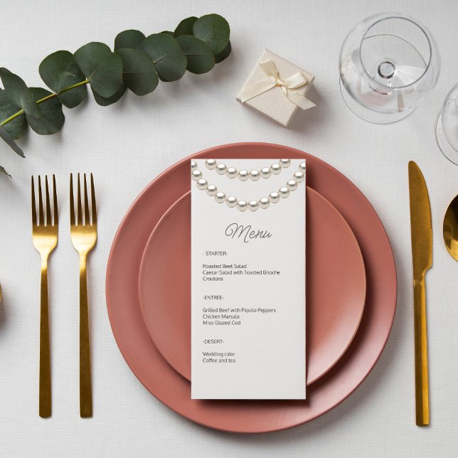 Elégant menu Mariage Pearl (Créateur téléchargé)
