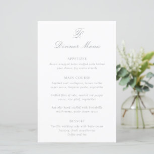 Élégant menu Mariage traditionnel gris