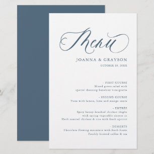 Élégant menu minimaliste moderne Mariage simple