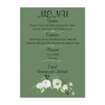 Élégant menu plat de mariage