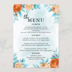 Elégant Menu Table de mariage Cartes Menu Plat Men