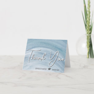 Élégant Merci bleu personnalisé