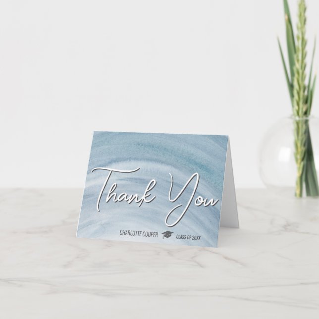 Élégant Merci bleu personnalisé (Devant)