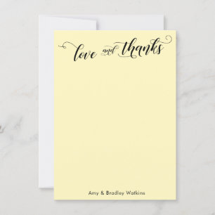 Élégant Merci de calligraphie jaune pâle