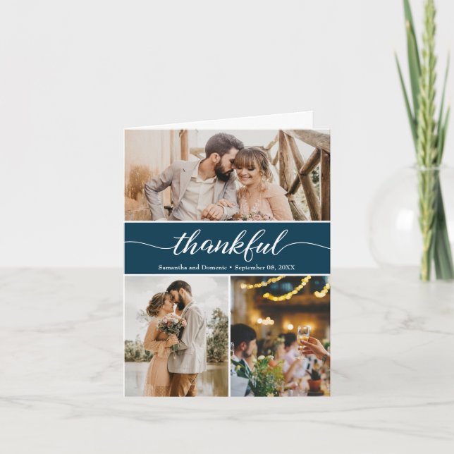 Elégant Merci de Mariage personnalisé "Gentil" (Devant)