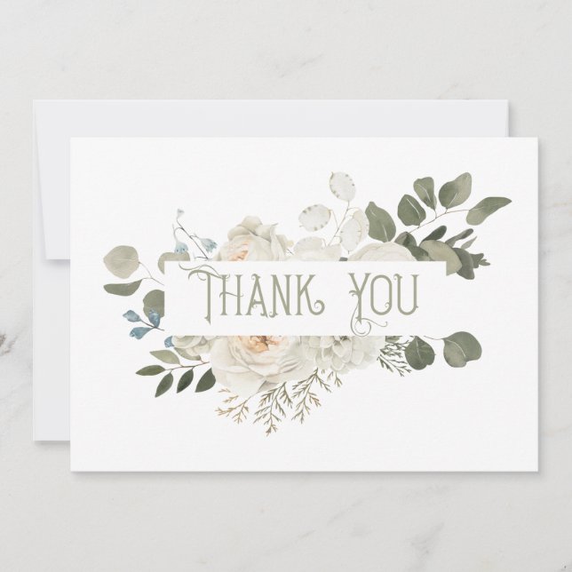 Élégant Merci floral blanc (Devant)