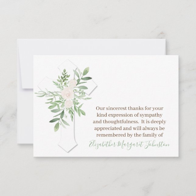 Élégant Merci Floral + CrosFuneral (Devant)