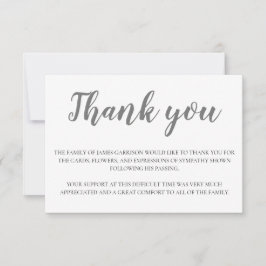 Élégant Merci funéraire gris