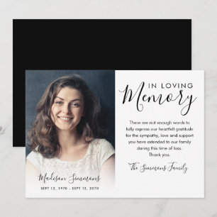 Élégant Merci Funéraire Sympathie de la photo Grie