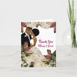 Élégant Merci Mariage Floral Africain-Américain