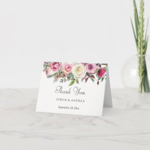 Élégant Merci Mariage rose rose rose rose rose bla