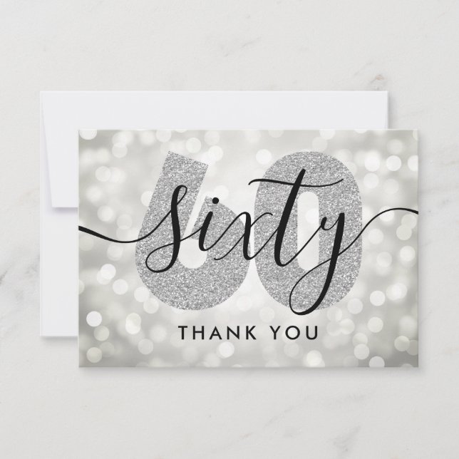 Elégant Merci moderne Silver 60e anniversaire (Devant)