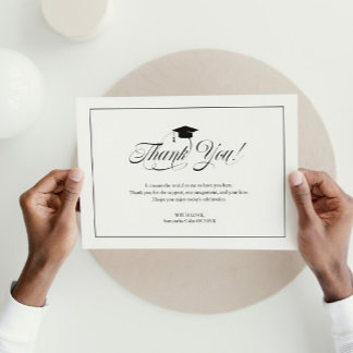 Élégant Merci noir  Grad Casquette gradué