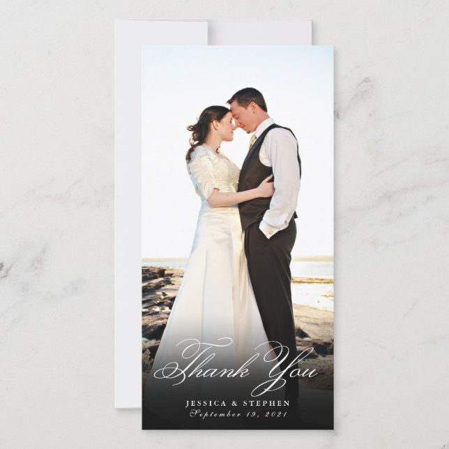 Élégant Merci simple 8x4 Carte photo vertical (Devant)