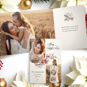 Elegant Mercury Floral Gold Arch 2-Foto Dreifach Gefaltete Karte