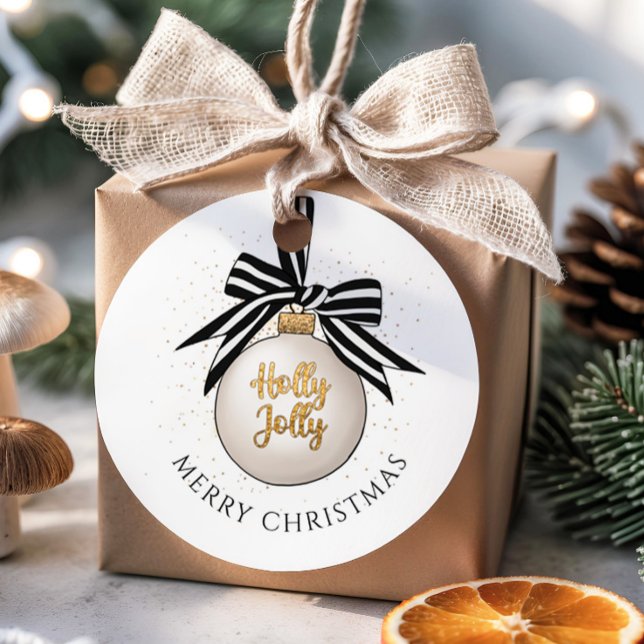 Elegant Merry Christmas Bauble Geschenkanhänger (Elegant Merry Christmas Bauble Favor Tags)
