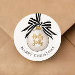 Elegant Merry Christmas Bauble Runder Aufkleber<br><div class="desc">Eleganter Frohe Weihnachts Bauble Classic Round Sticker.</div>