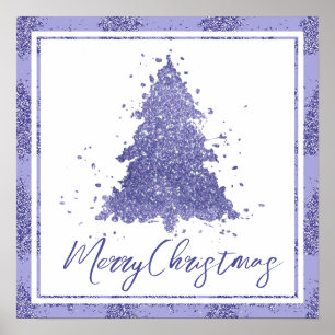Elegant Merry Christmas   Bezaubernder Lavendelbau Poster