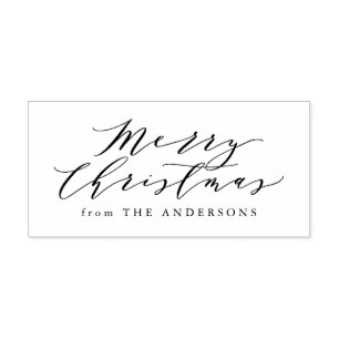 Elegant Merry Christmas Briefmarke der Rücksende Gummistempel
