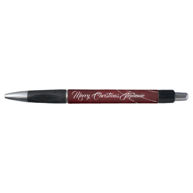 Elegant Merry Christmas Burgundy Kugelschreiber (Vorderseite)