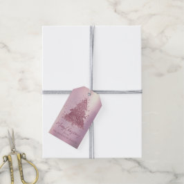 Elegant Merry Christmas | Dusty Mauve Pink Tree Geschenkanhänger