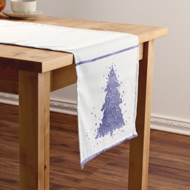 Elegant Merry Christmas | Dusty Mauve Pink Tree Kurzer Tischläufer (Beispiel)