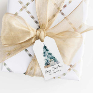 Elegant Merry Christmas Favor Geschenkanhänger
