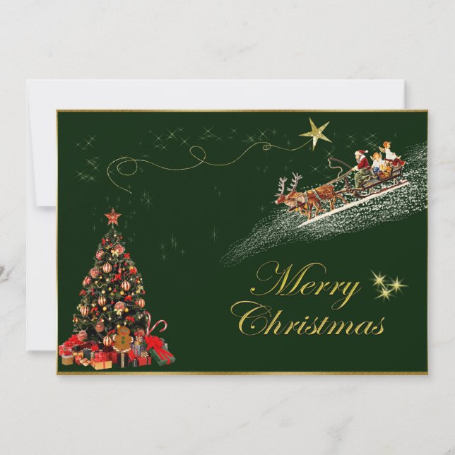 Elegant Merry Christmas Feiertagskarte (Vorderseite)