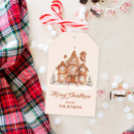 Elegant Merry Christmas Gingerbread House Geschenkanhänger<br><div class="desc">Winter Wonderland Frohe Weihnachten Personalisierte Geschenkmarken! Das Lebkuchenhaus und die ruhige Schneeszene machen jedes Geschenk zu einem ganz besonderen Erlebnis. Entsprechende Elemente in unserer klassischen Gingerbread House Collection</div>