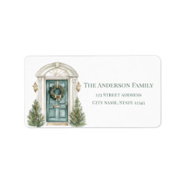 Elegant Merry Christmas Holiday Tree Adressaufkleber