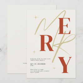 Elegant Merry Christmas Invitation Typography Einladung