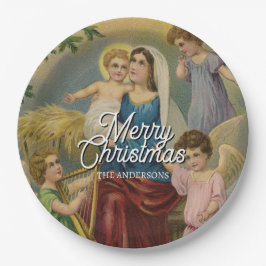 Elegant Merry Christmas Nativity Design Pappteller